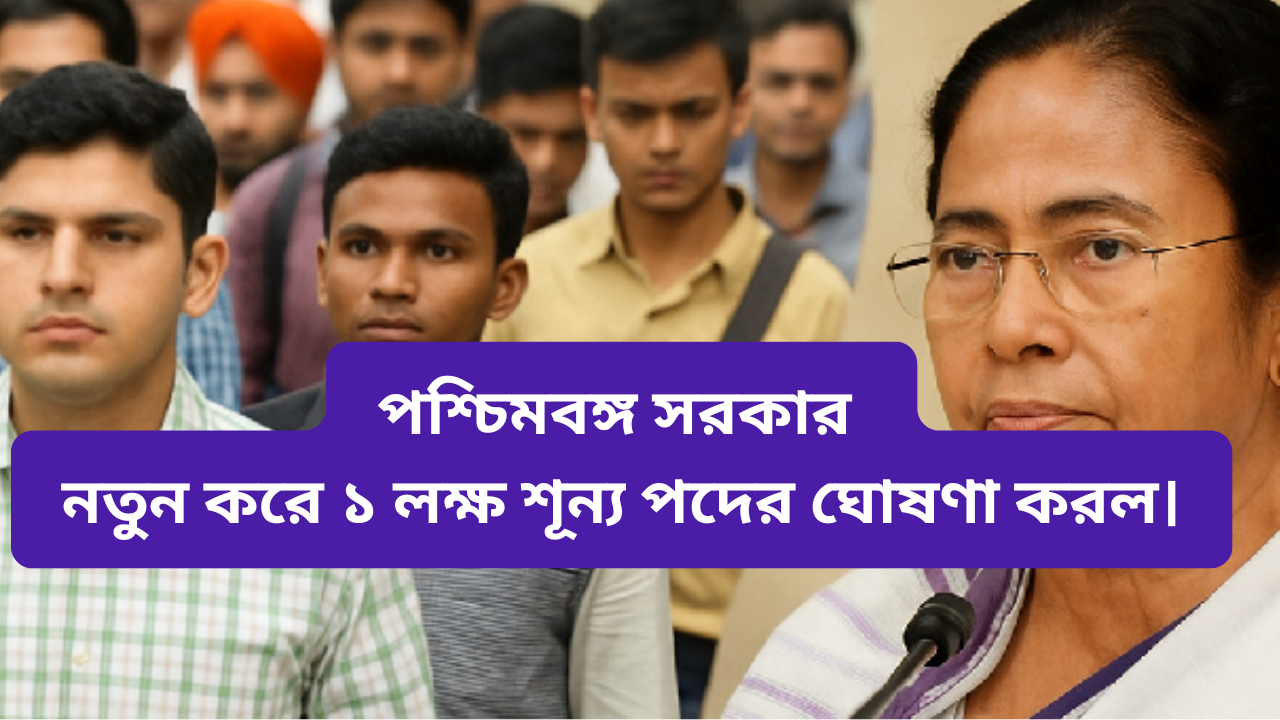 পশ্চিমবঙ্গে ১ লক্ষ সরকারি চাকরি: মুখ্যমন্ত্রী মমতা বন্দ্যোপাধ্যায়ের বড় ঘোষণা