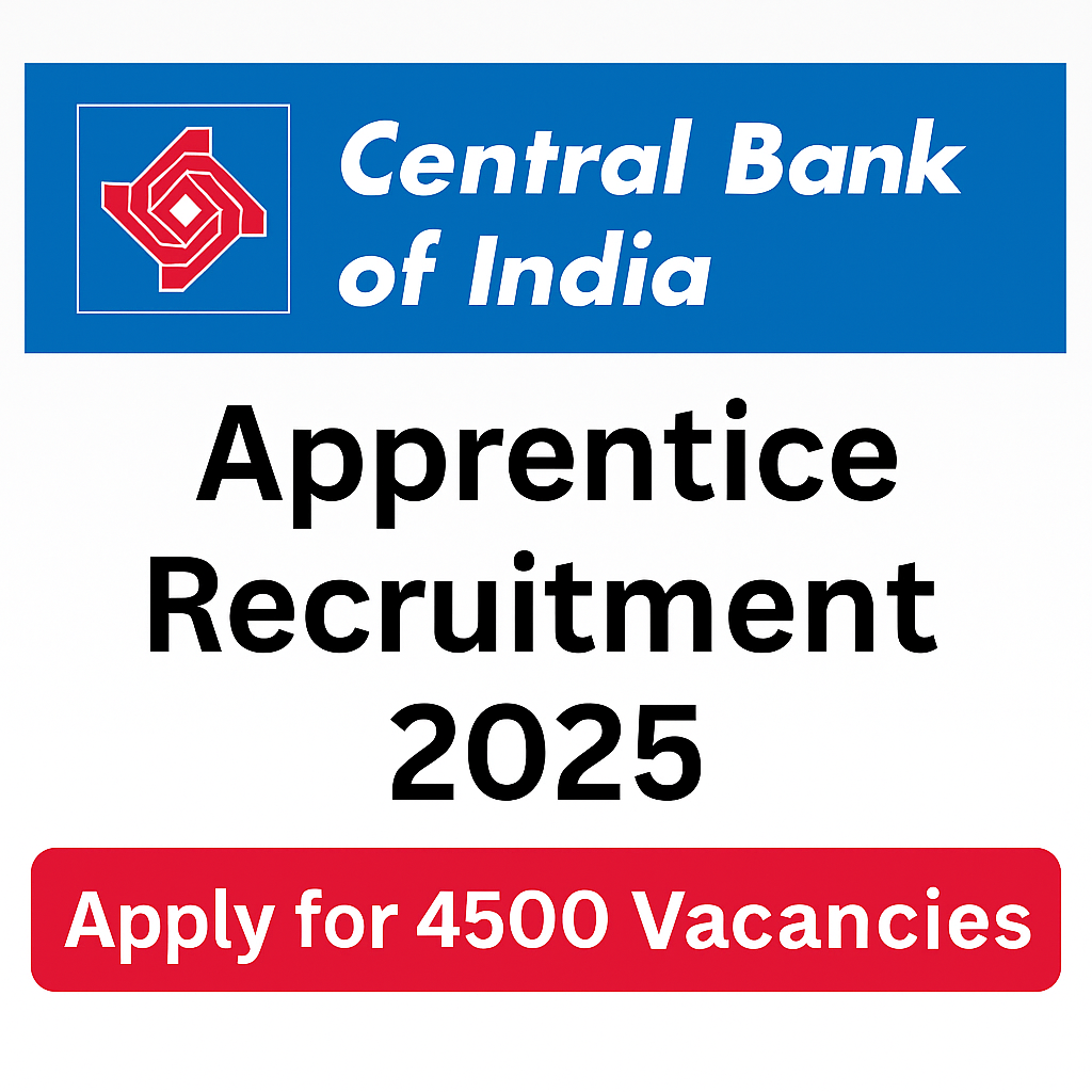 Central Bank of India Apprentice Recruitment 2025 – Apply for 4500 Vacancies
